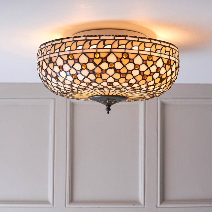 Endon 64276 - Plafón MILLE FEUX 2xE27/60W/230V diá. 45 cm