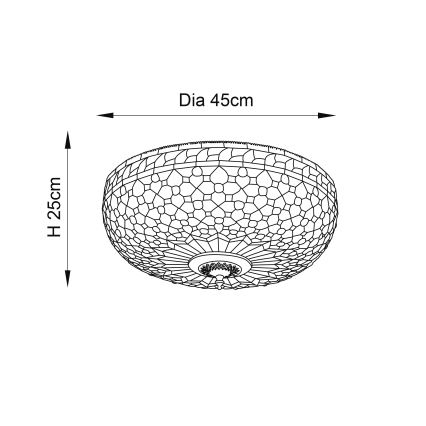 Endon 64276 - Plafón MILLE FEUX 2xE27/60W/230V diá. 45 cm