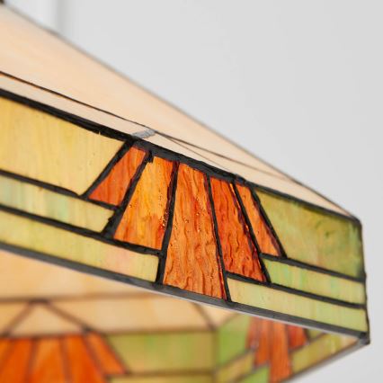 Endon 64285 - Lámpara colgante con cadena estilo Tiffany NEVADA 1xE27/60W/230V Ø 35 cm