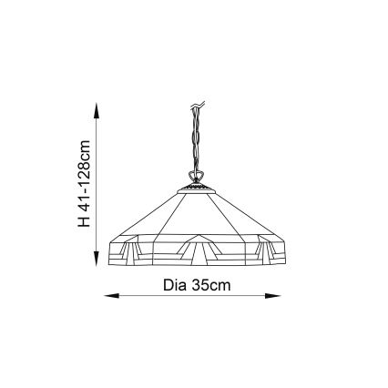 Endon 64285 - Lámpara colgante con cadena estilo Tiffany NEVADA 1xE27/60W/230V Ø 35 cm