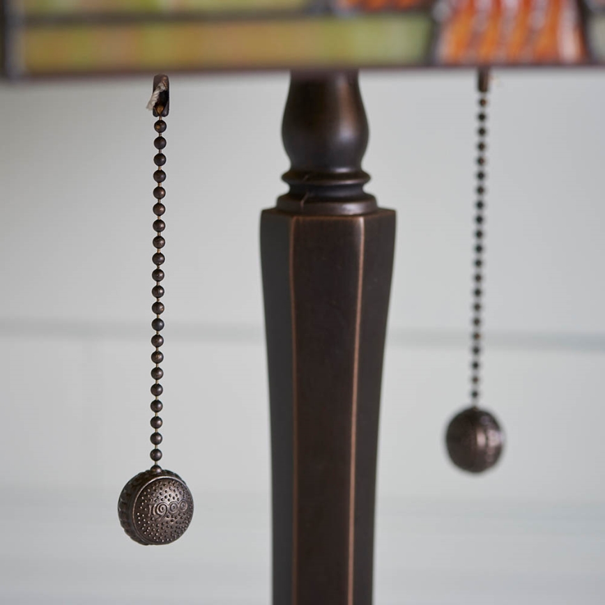 Endon 64286 - Lámpara de mesa Tiffany NEVADA 2xE27/60W/230V Ø 40 cm