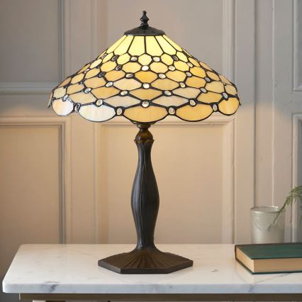 Endon 64301 - Lámpara de mesa PEARL 1xE27/60W/230V diá. 37 cm