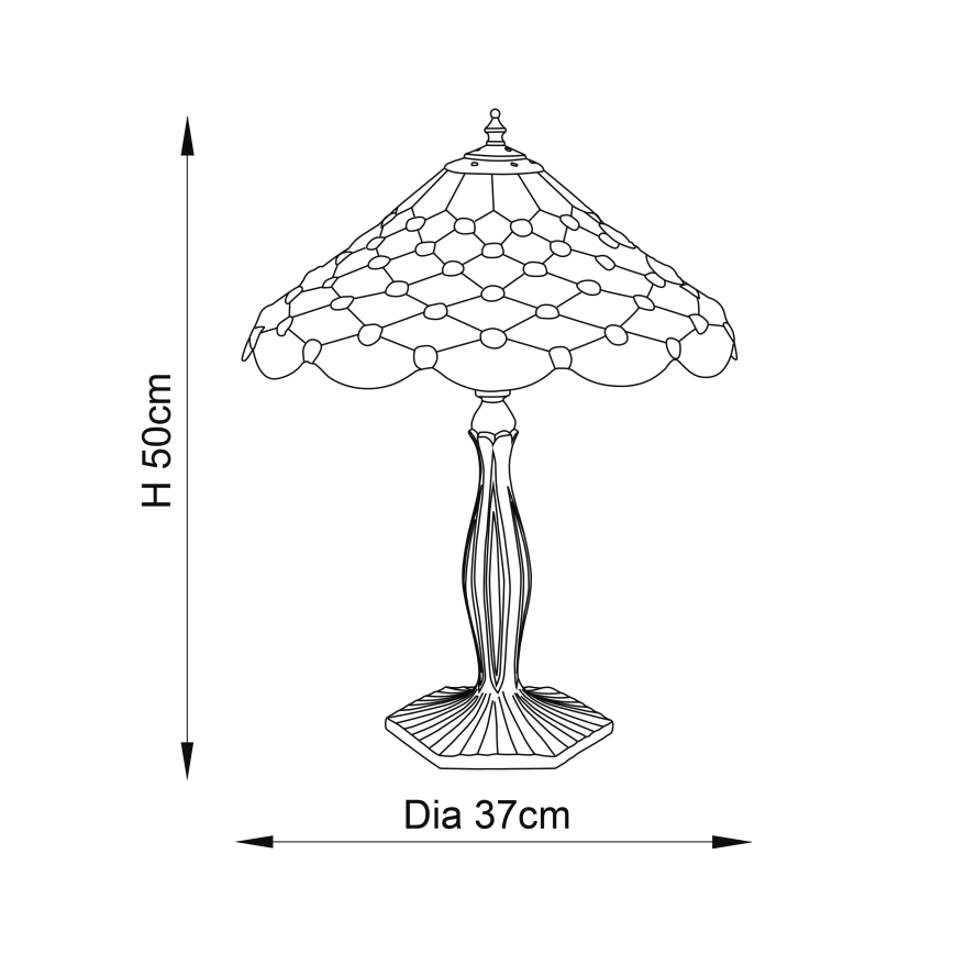 Endon 64301 - Lámpara de mesa PEARL 1xE27/60W/230V diá. 37 cm