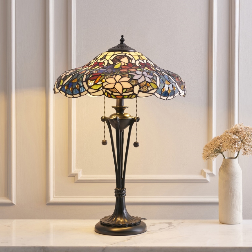 Endon 64326 - Lámpara de mesa SULLIVAN 2xE27/60W/230V diá. 40 cm