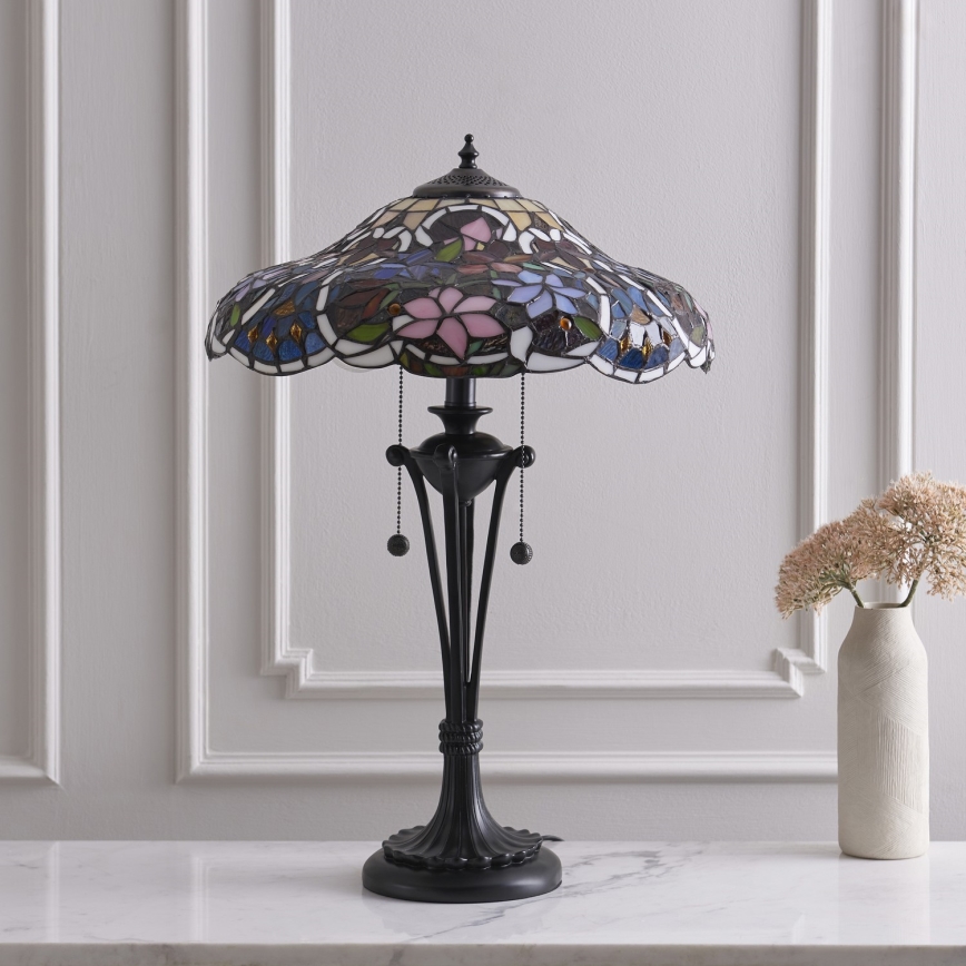 Endon 64326 - Lámpara de mesa SULLIVAN 2xE27/60W/230V diá. 40 cm