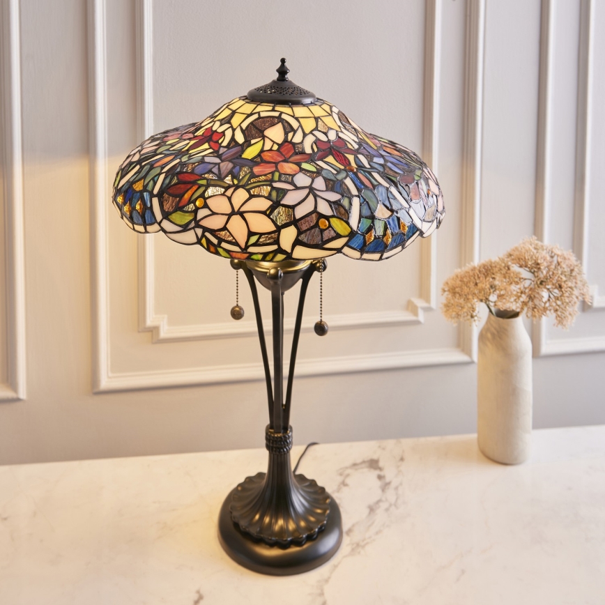 Endon 64326 - Lámpara de mesa SULLIVAN 2xE27/60W/230V diá. 40 cm