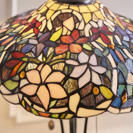 Endon 64326 - Lámpara de sobremesa Tiffany SULLIVAN 2xE27/60W/230V, diámetro 40 cm