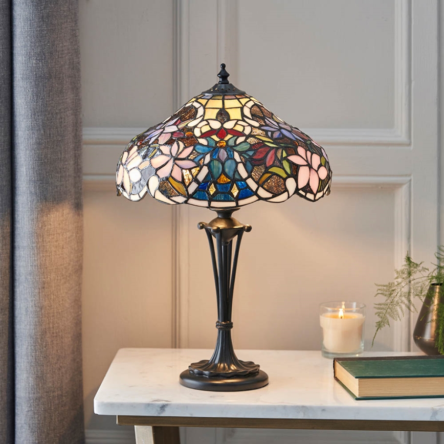 Endon 64327 - Lámpara de mesa SULLIVAN 2xE14/40W/230V diá. 30 cm
