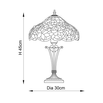 Endon 64327 - Lámpara de mesa SULLIVAN 2xE14/40W/230V diá. 30 cm