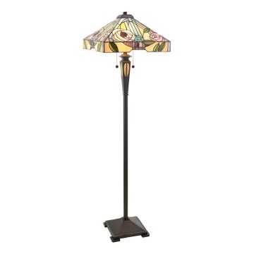 Endon 64383 - Lámpara de pie Tiffany WILLIOW 2xE27/60W/230V, diámetro 42,5 cm