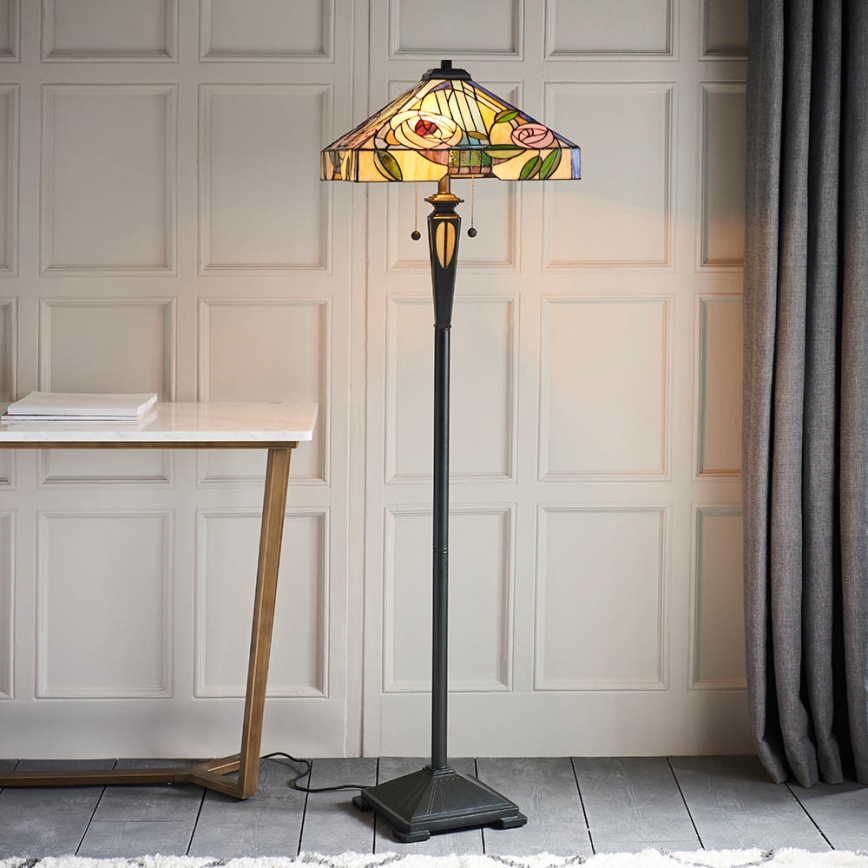 Endon 64383 - Lámpara de pie WILLIOW 2xE27/60W/230V Ø 42,5 cm