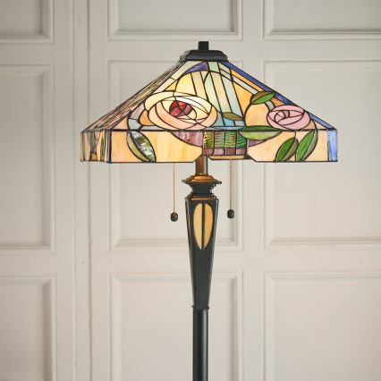 Endon 64383 - Lámpara de pie WILLIOW 2xE27/60W/230V Ø 42,5 cm