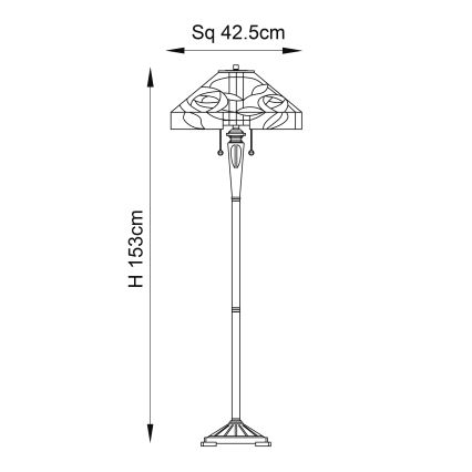Endon 64383 - Lámpara de pie WILLIOW 2xE27/60W/230V Ø 42,5 cm