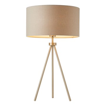 Endon 66986 - Lámpara de mesa TRI 1xE27/40W/230V latón/beige
