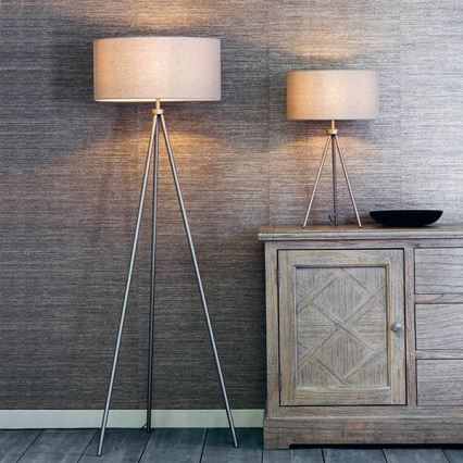 Endon 66987 - Lámpara de pie TRI 1xE27/60W/230V beige