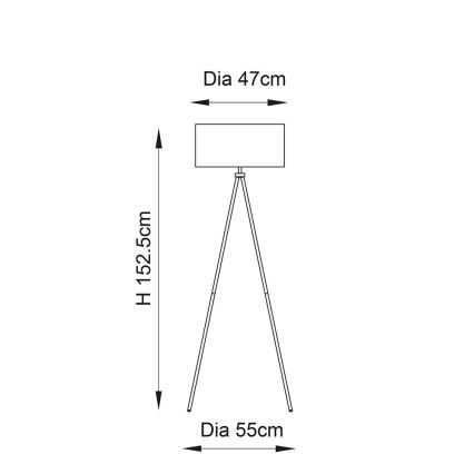 Endon 66987 - Lámpara de pie TRI 1xE27/60W/230V beige