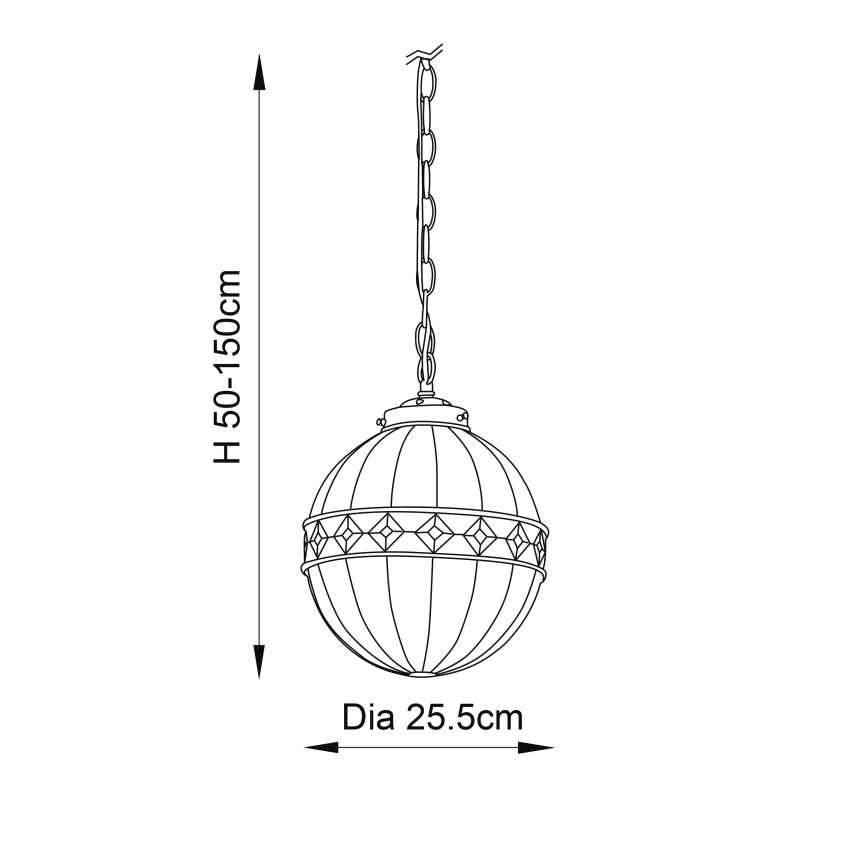Endon 67044 - Lámpara colgante con cadena Tiffany FARGO 1xE14/40W/230V Ø 25,5 cm