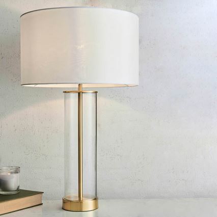 Endon 68802 - Lámpara de mesa táctil regulable LESSINA 1xE27/10W/230V dorada/blanca