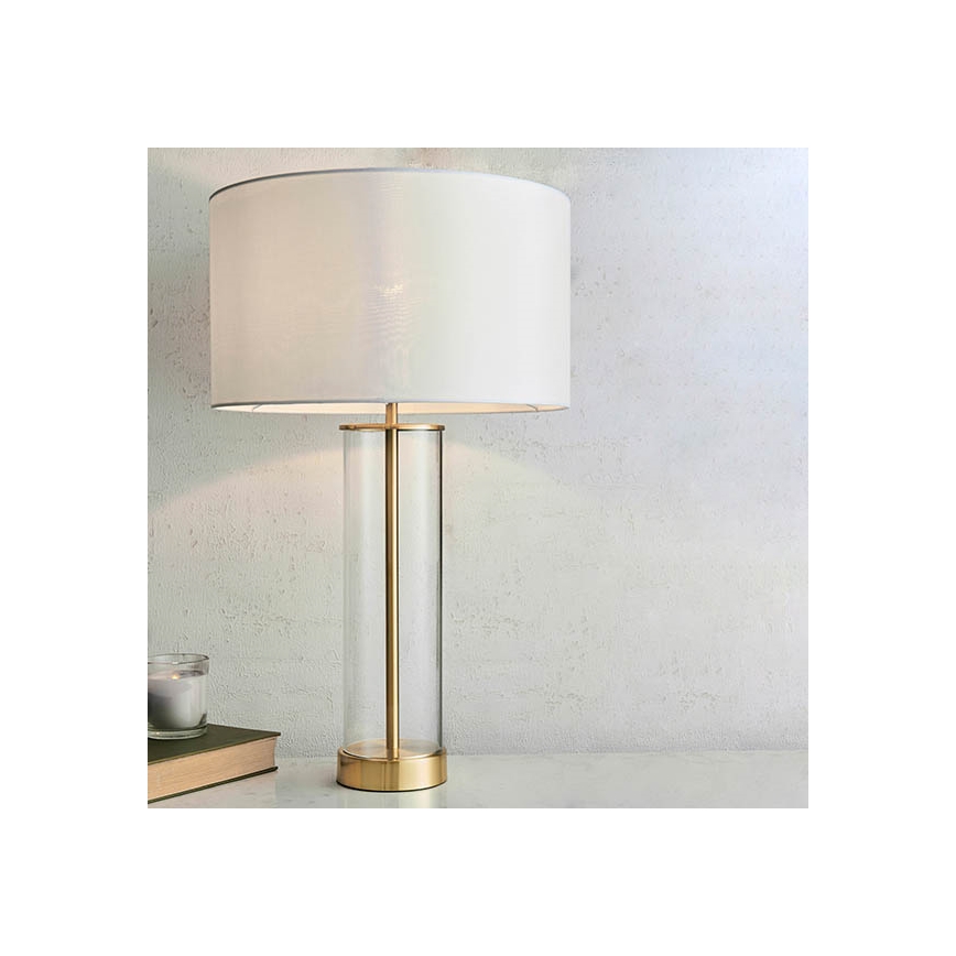Endon 68802 - Lámpara de mesa táctil regulable LESSINA 1xE27/10W/230V dorada/blanca