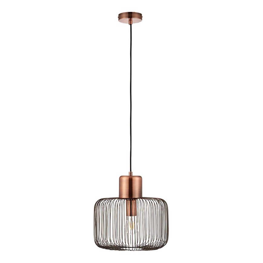 Endon 68986 - Lámpara colgante NICOLA con cable 1xE27/40W/230V, acabado en cobre