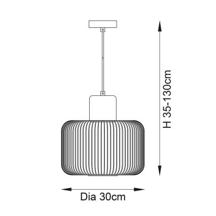 Endon 68986 - Lámpara colgante NICOLA con cable 1xE27/40W/230V, acabado en cobre