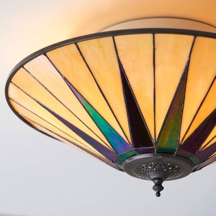 Endon 70240 - Lámpara de techo Tiffany DARK STAR 2xE27/40W/230V Ø 49 cm