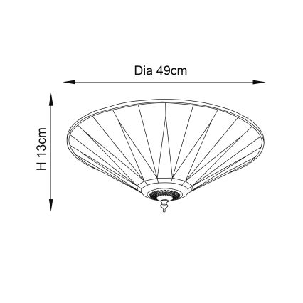 Endon 70240 - Plafón DARK STAR 2xE27/40W/230V diá. 49 cm