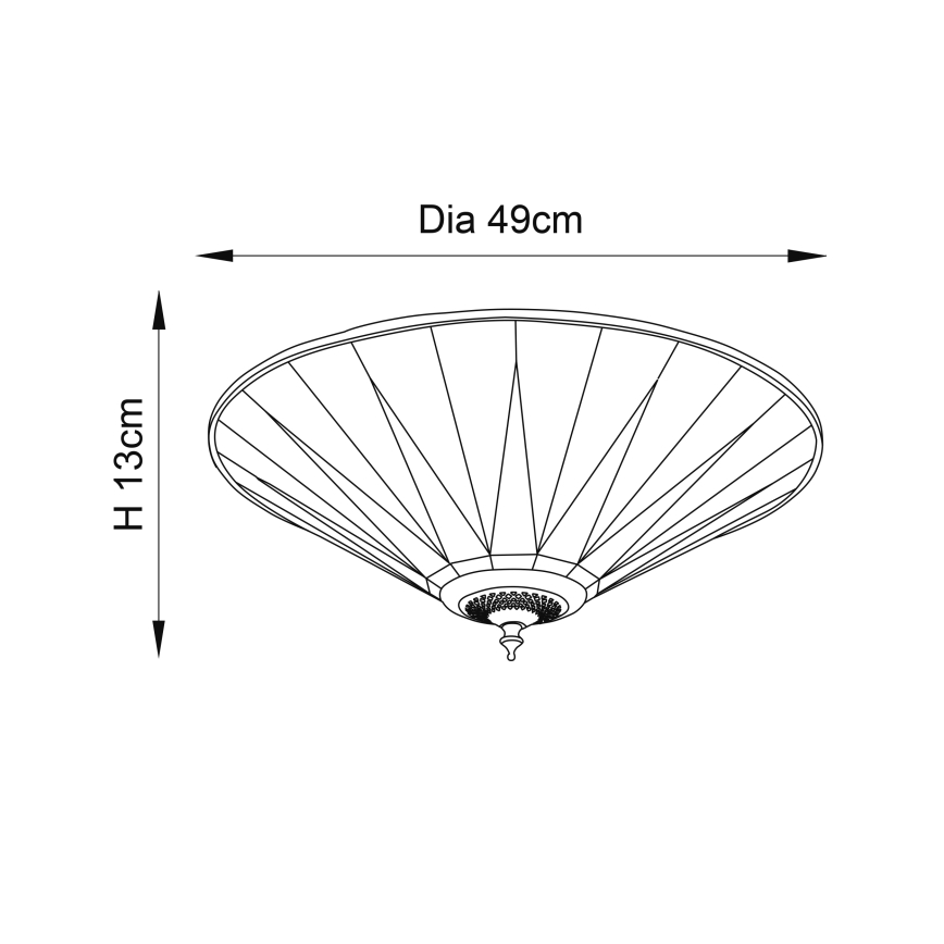 Endon 70240 - Plafón DARK STAR 2xE27/40W/230V diá. 49 cm
