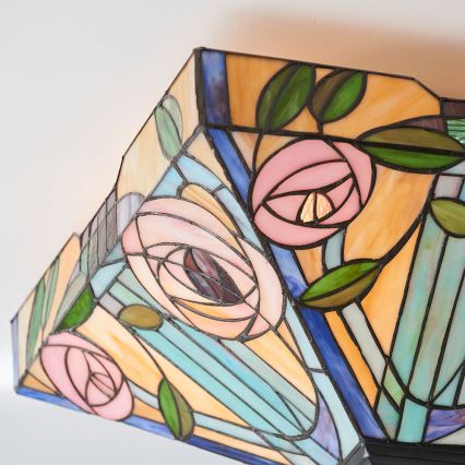 Endon 70698 - Lámpara de techo Tiffany WILLOW 2xE27/60W/230V