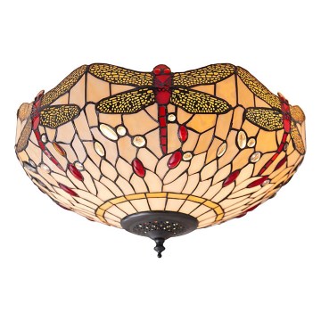 Endon 70723 - Lámpara de techo estilo Tiffany DRAGONFLY 2xE27/60W/230V Ø 41 cm