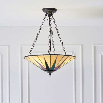 Endon 70754 - Lámpara colgante con cadena DARK STAR 3xE27/60W/230V diá. 49 cm