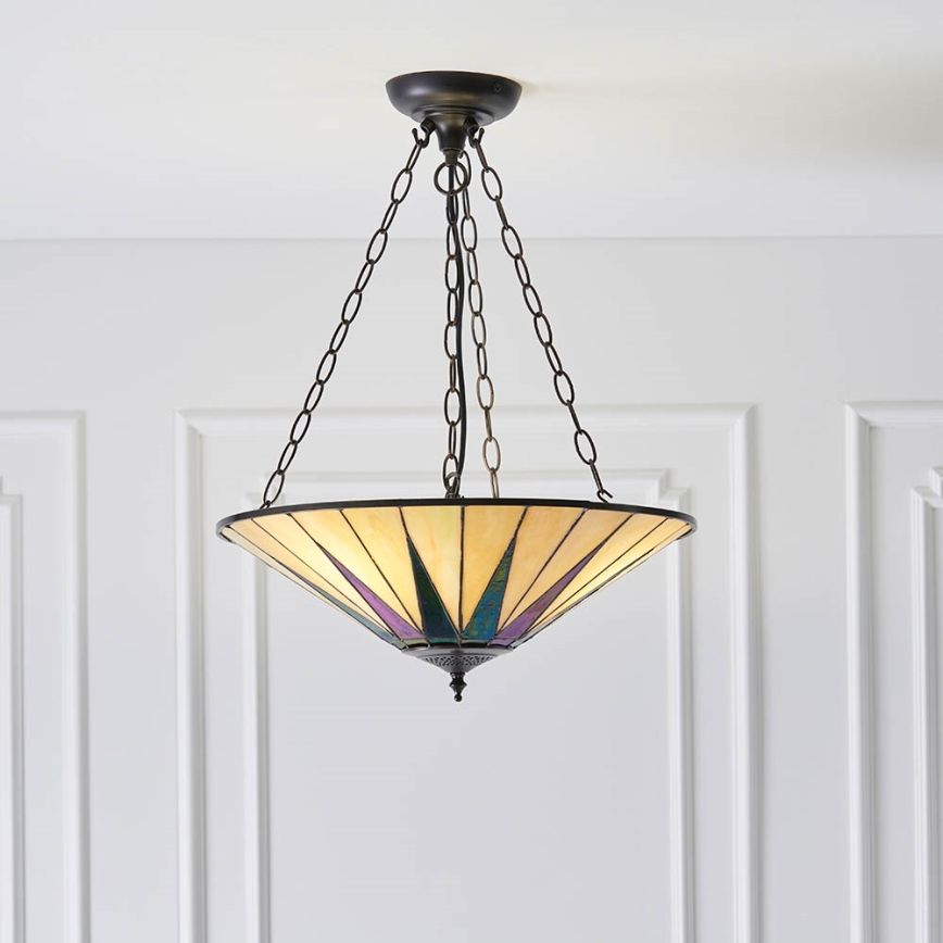 Endon 70754 - Lámpara colgante con cadena DARK STAR 3xE27/60W/230V diá. 49 cm