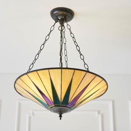 Endon 70754 - Lámpara colgante con cadena DARK STAR 3xE27/60W/230V diá. 49 cm