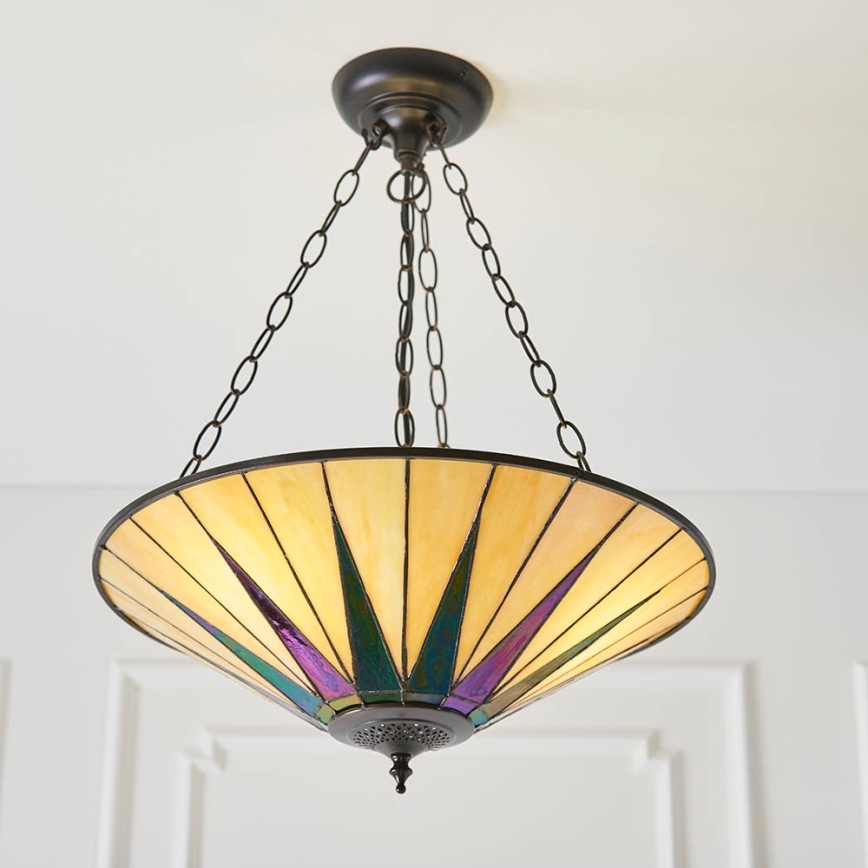 Endon 70754 - Lámpara colgante con cadena DARK STAR 3xE27/60W/230V diá. 49 cm