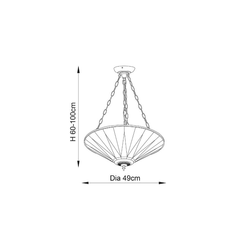 Endon 70754 - Lámpara colgante con cadena Tiffany DARK STAR 3xE27/60W/230V Ø 49 cm