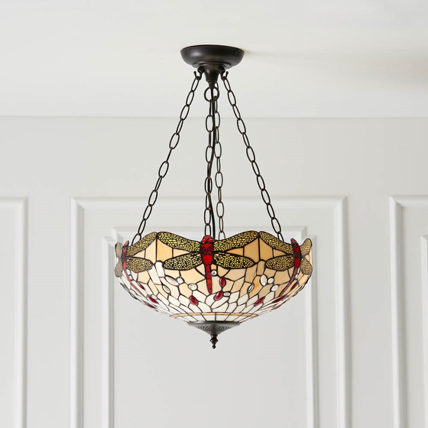Endon 70759 - Lámpara colgante con cadena DRAGONFLY 3xE27/60W/230V, Ø 41 cm