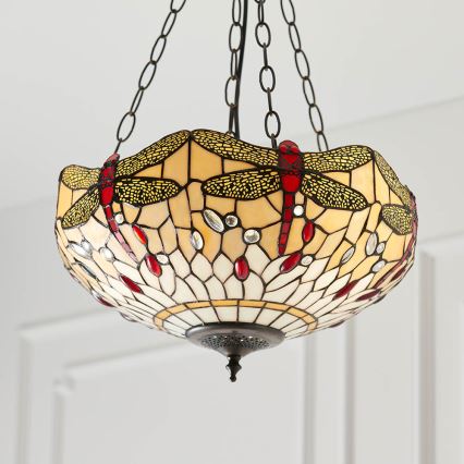 Endon 70759 - Lámpara colgante con cadena DRAGONFLY 3xE27/60W/230V, Ø 41 cm