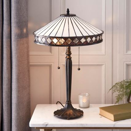 Endon 70935 - Lámpara de mesa FARGO 2xE27/60W/230V diá. 41,5 cm