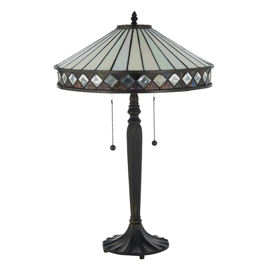Endon 70935 - Lámpara de mesa FARGO 2xE27/60W/230V diá. 41,5 cm