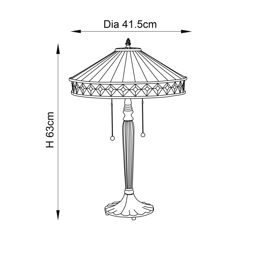 Endon 70935 - Lámpara de mesa FARGO 2xE27/60W/230V diá. 41,5 cm