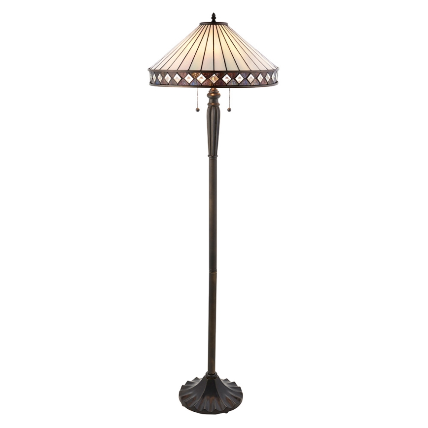 Endon 70936 - Lámpara de pie FARGO 2xE27/60W/230V Ø 50 cm
