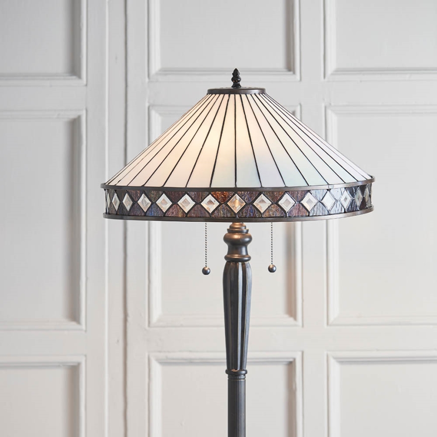 Endon 70936 - Lámpara de pie FARGO 2xE27/60W/230V Ø 50 cm
