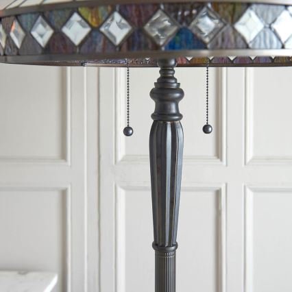 Endon 70936 - Lámpara de pie FARGO 2xE27/60W/230V Ø 50 cm