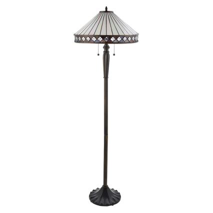 Endon 70936 - Lámpara de pie Tiffany FARGO 2xE27/60W/230V Ø 50 cm