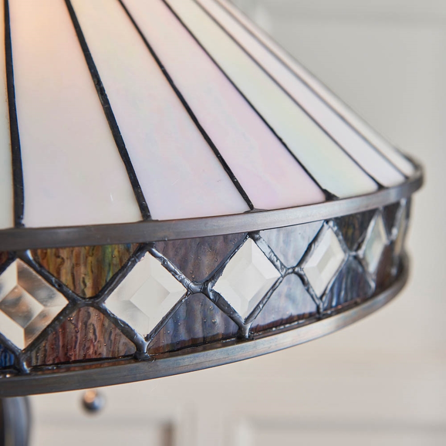 Endon 70936 - Lámpara de pie Tiffany FARGO 2xE27/60W/230V Ø 50 cm