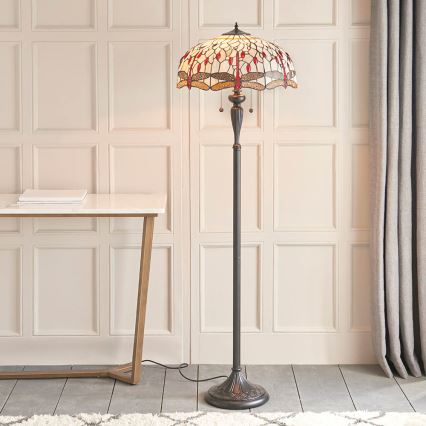 Endon 70940 - Lámpara de pie DRAGONFLY 2xE27/60W/230V, diámetro 50 cm