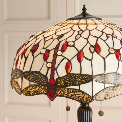 Endon 70940 - Lámpara de pie DRAGONFLY 2xE27/60W/230V, diámetro 50 cm