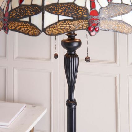 Endon 70940 - Lámpara de pie DRAGONFLY 2xE27/60W/230V, diámetro 50 cm
