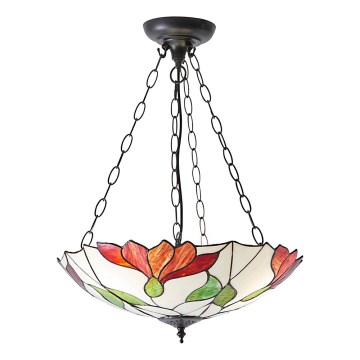 Endon 70946 - Lámpara colgante con cadena Tiffany BOTANICA 3xE27/60W/230V Ø 45 cm
