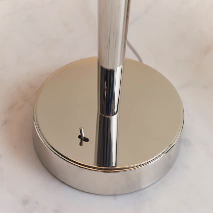 Endon 72175 - Lámpara de mesa con puerto USB SYON 1xE14/40W/230V cromo brillante/beige